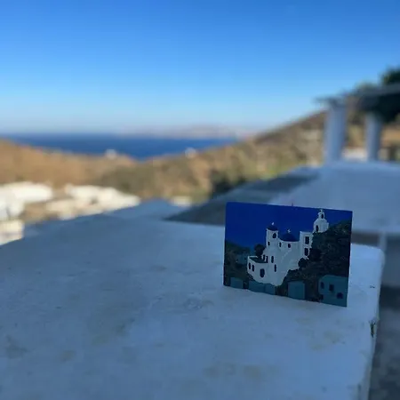 Cycladic House With Amazing View In Potamia Village